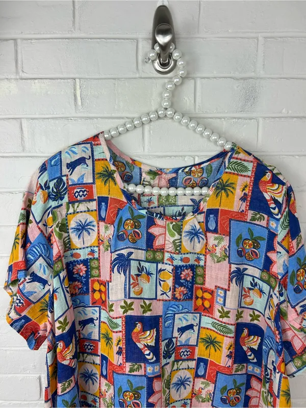 C&C California Beach Tropical Print Top Plus Size - Image 3