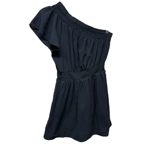 Aerie‎ Black One Shoulder Mini Dress Sz S Boho Ruffle Festival Coastal Beach - Image 2