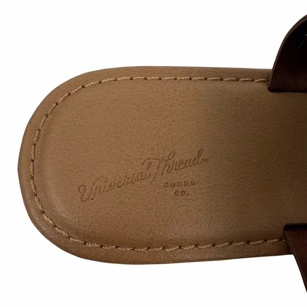 Universal Threads Addie Two Band Flat Slide Sandal Brown Size 7.5 - Image 11