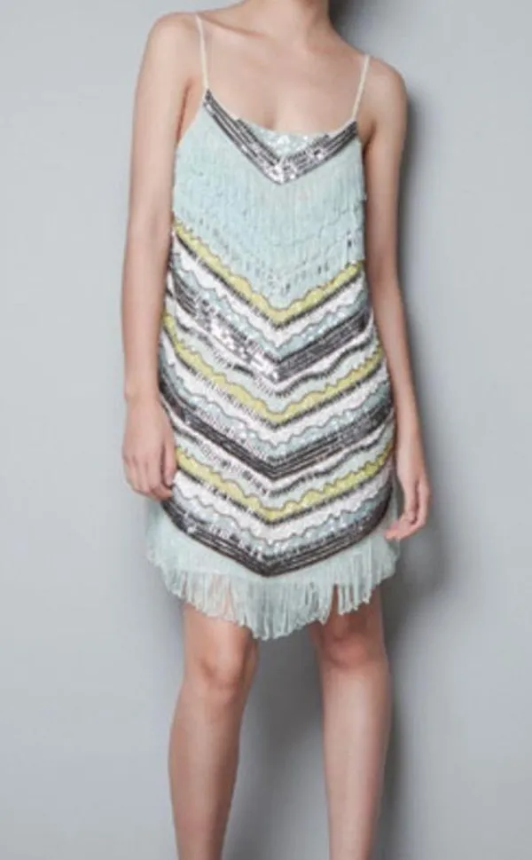 🆕Zara | Sequin Fringe Flapper Beaded Dress Small - Image 2