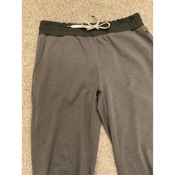 Vuori Lux Rib Performance Jogger Gray Ribbed Athleisure Lounge Pants, Size S - Image 8