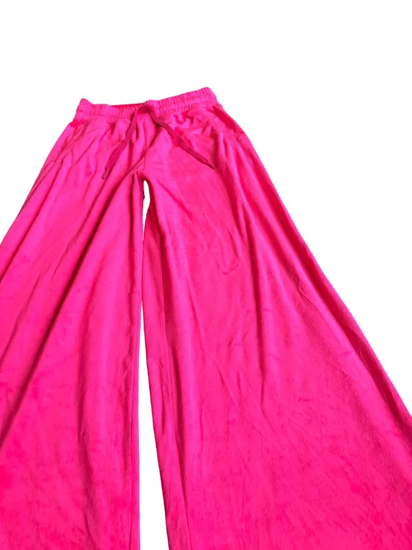 Offline by Aerie Pink Wide Leg Sweat Pants Velvet Stretch Velour Size XS Women's - Image 3