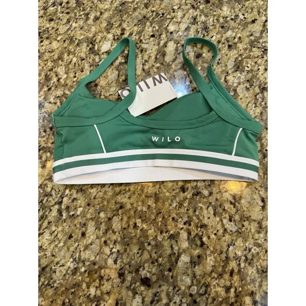 WILO‎ THE LABEL green white sports bra NWT padded tank tennis golf Size Medium - Image 3