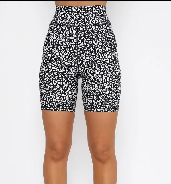 White Fox Black And White leopard print cycle shorts - Image 6