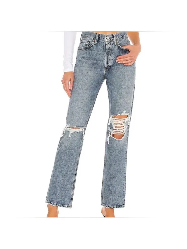 AGOLDE Agiles Lana Mid Rise Distressed Vintage Straight jeans women’s size 25 - Image 3