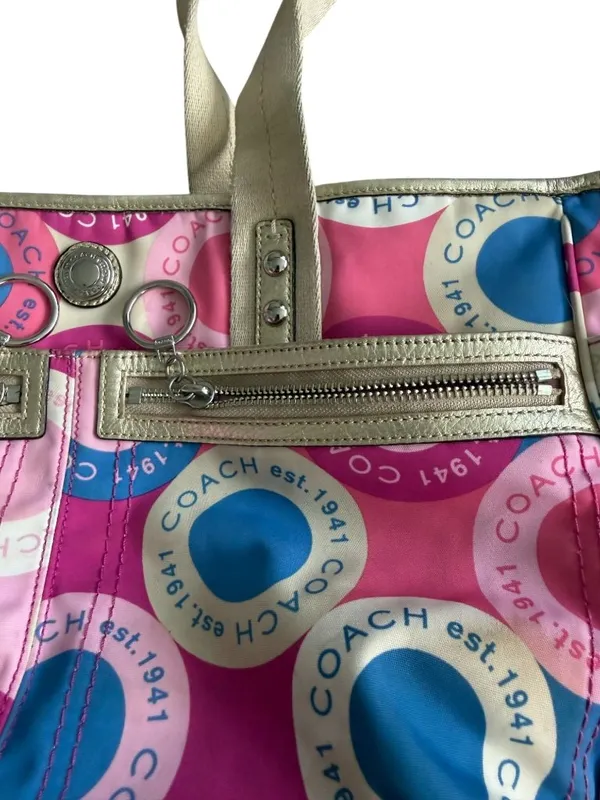 COACH Multicolor Large Logo Diaper Bag Tote Bag - Image 10