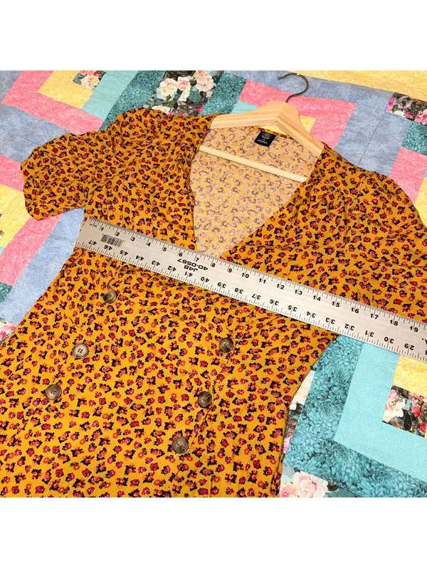 Urban outfitters NWOT $79 Woman’s S Mustard leopard print shortsleeve midi dress - Image 9