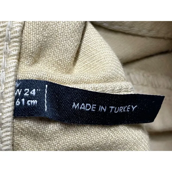 Reclaimed Vintage Cross Over‎ Button Fly Dad Jeans Womens 24 Stone Tan High Rise - Image 9