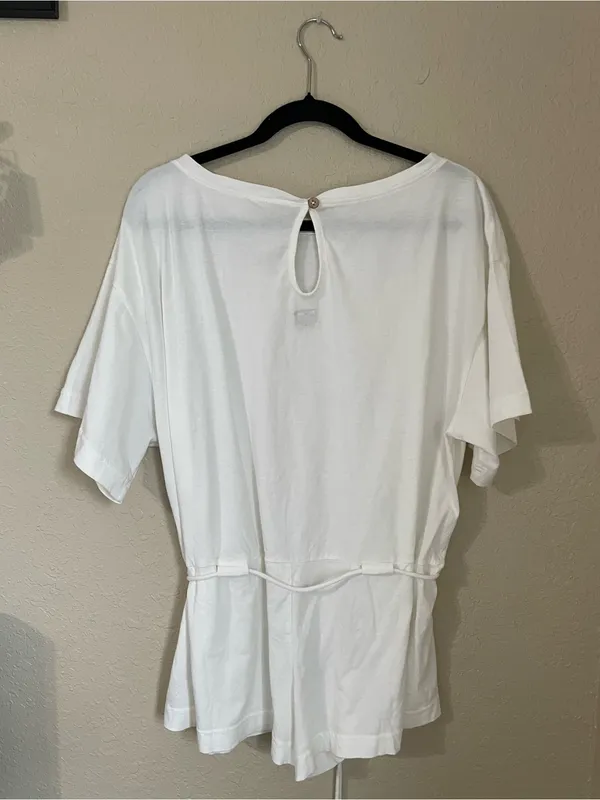 Free People Free Est Monet Romper Size XS White Relaxed Oversized T Shirt Boho - Image 10