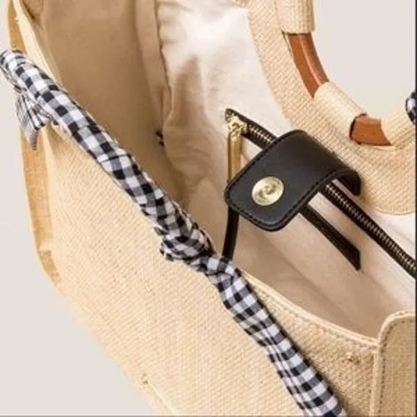 Abbie & Emmie Gingham Wrapped Handle Satchel - Image 7