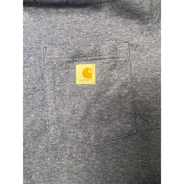 Carhartt Womens Loose Fit Pocket T-Shirt Heather Blue Short Sleeve Large 12-14 - Image 3