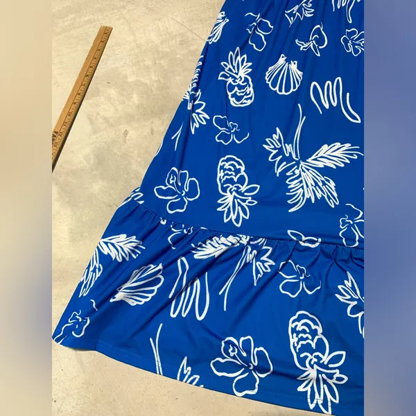 NWT Grace Karin Blue ocean Floral Halter Maxi Dress large - Image 4
