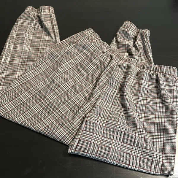 Maurices Plaid Jogger‎ Pants Womens XL Long Red Black Zipper Pockets Elastic - Image 5