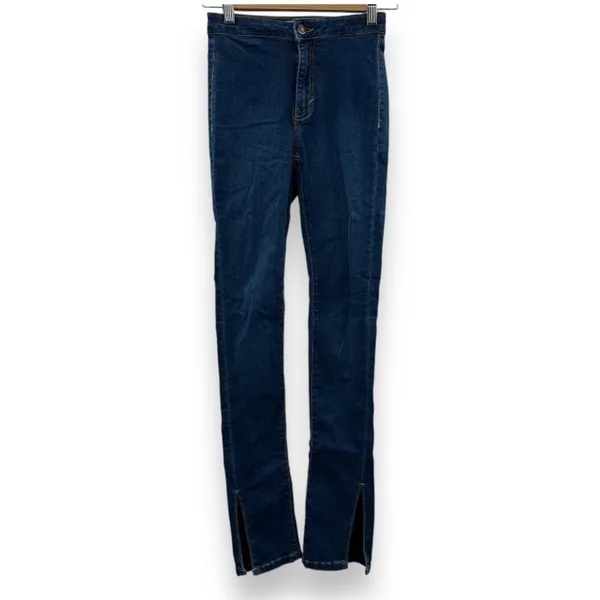Free People We The Free Riley Skinny Jeans Women's 25‎ Dark Wash Split Hem Mid - Image 3