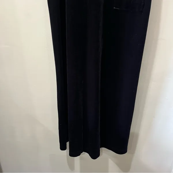 VTG Y2K‎ Jacqueline Ferrar VELVET VELOUR Black Jumper Dress Maxi Stretch Size 12 - Image 3