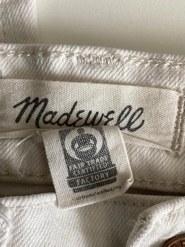 Madewell Balloon Jean in Vintage Canvas - Ecru Tile White - Size 23 - Image 3