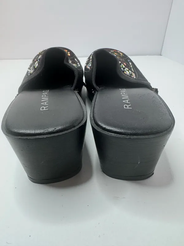 Rampage 'Balinda' Black and Multicolor Embellished Mules Size 7 - Image 4