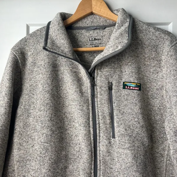 L. L. Bean Tan Full Zip Fleece Jacket - Image 2