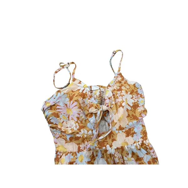 Gap Floral Dress Women Small Daisy Tiered Tie Front Cutout CottageCore Whimsical - Image 2