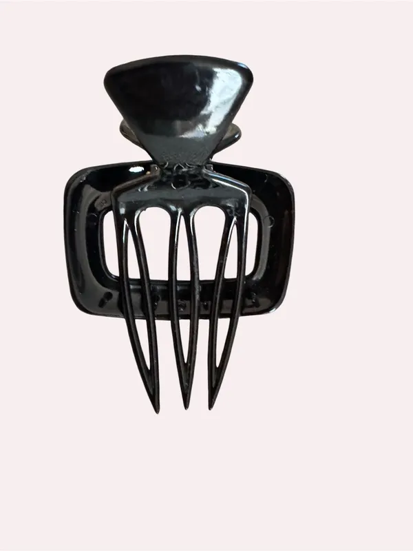 Classic Black Glossy Hair Claw Clip Medium Strong Hold Rectangle Hair Accessory - Image 2