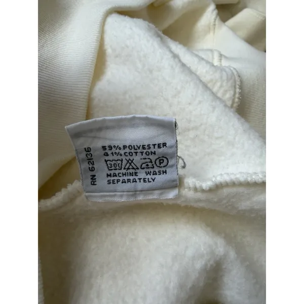 Vtg Guess Georges Marciano Sweatshirt Womens Medium Ivory Mockneck Pullover USA - Image 5