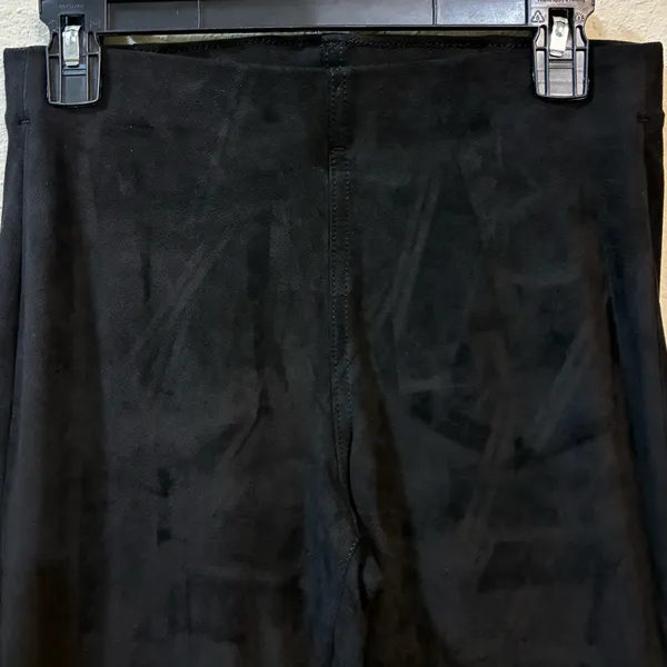 American Eagle Faux Suede Pants Stretch Black Straight Leg Size Small - Image 3