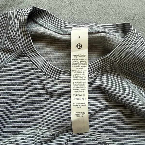 lululemon athletica swiftly tech cropped long sleeve shirt - Image 4