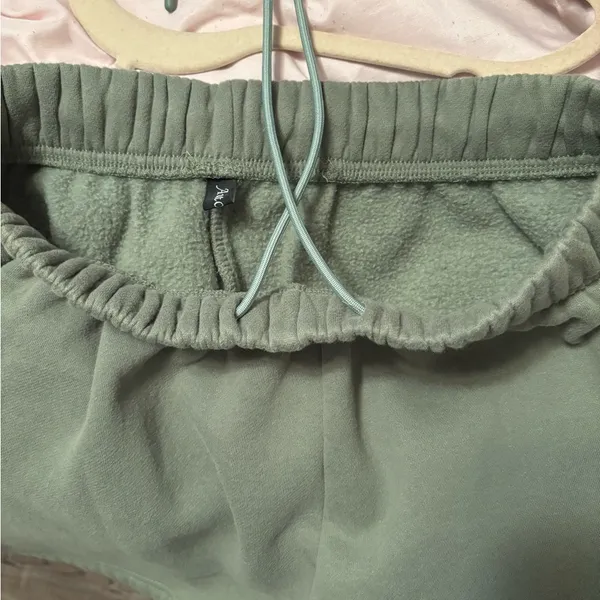 Olive Green Women's Sweat Shorts size small - Image 4