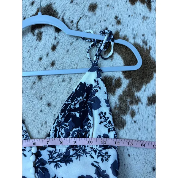 Reformation Cluny Top Blue Floral Size 6 - Image 6
