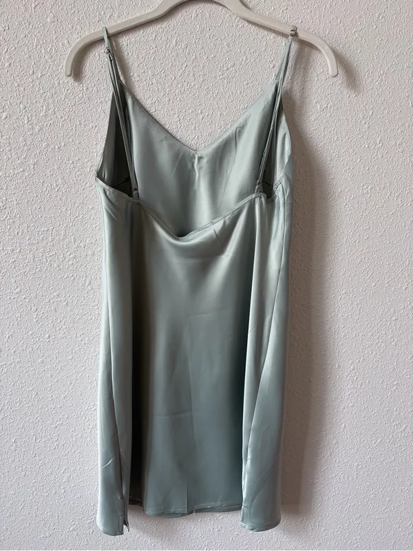 Homebodii Jasmine Slip Sage Size Small Luxury Minimalist Satin - Image 2