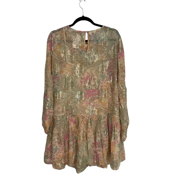 NEW LOFT Shimmer Floral Jacquard Bubble Hem Mini Dress - Size M - Image 5