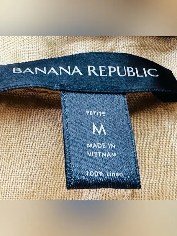 Banana Republic Olive Short-Sleeve Button Front Dress - Image 4