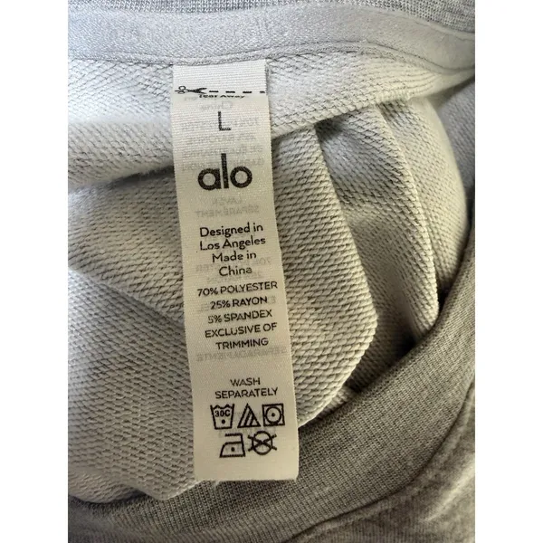 Alo Yoga Dreamy Wrap Pullover Sweatshirt Heather Gray Women's‎ Size Large - Image 10