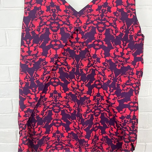 CABI Modern Cameo Magenta Face Figure Patterned Tank Top Size M - Image 11