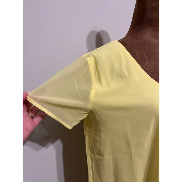 Lulus Yellow V-Neck Shift Dress Size L - Image 2
