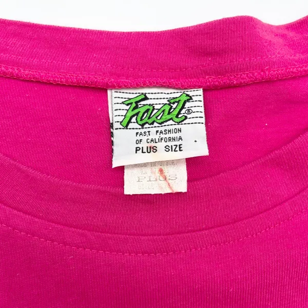 Vintage 90s Women Plus Size Graphic Tee‎ 3D Texture Artsy Retro Fast Fashion - Image 7