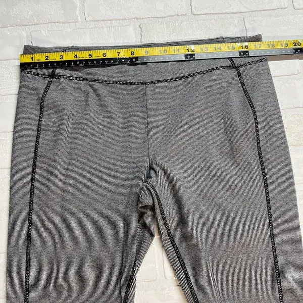 Lauren Ralph Lauren Active Leggings Womens XL‎ Black White Striped Athleisure - Image 2