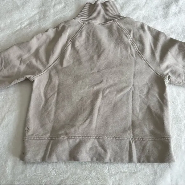 Athleta Retroplush Revive 1/4 Zip Sweatshirt Cream Women’s Size Small - Image 9