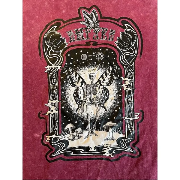 Empyre Zumiez T Shirt | Red Acid Wash Short Sleeve Tee Shirt - Image 8