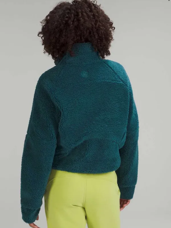lululemon Scuba Oversized Cropped Fleece Funnel Neck jacket sz XS/S - Image 7