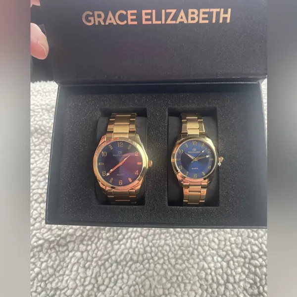 Grace Elizabeth set of his and hers gold watches - Image 5
