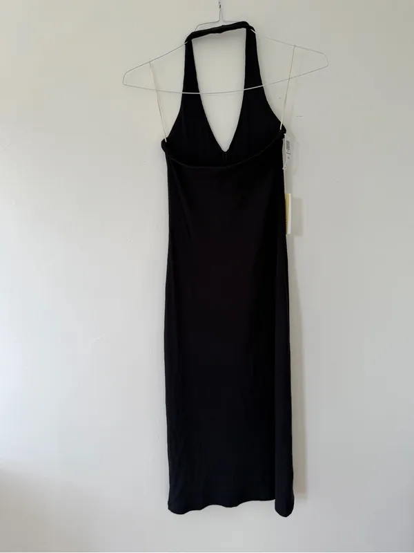 NWT Wilfred Aritizia Temperature Halter Midi Dress in Black Size Small - Image 9