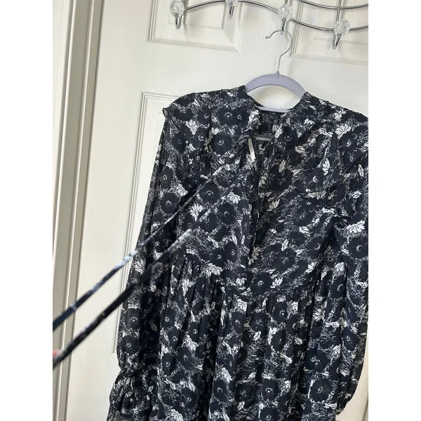 Free People These Dreams Ruffled Floral Long Sleeve Mini Dress - XS - Image 8