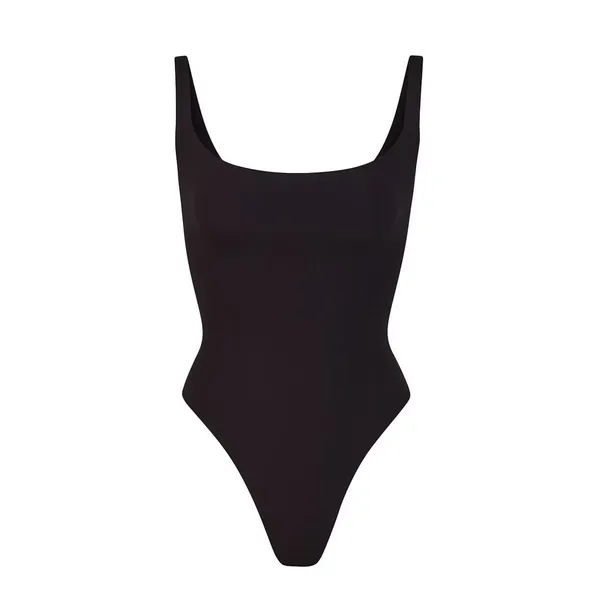 Skims Fits Everybody Square Neck Bodysuit Onyx Size Large - Image 12