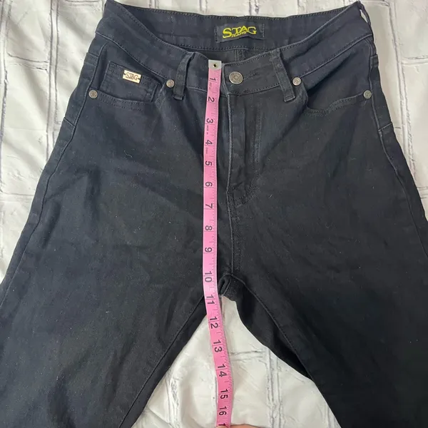 STAG Black Flare Jeans Women’s Size 7 Low Rise Stretch Y2K Retro Bootcut Pants - Image 10