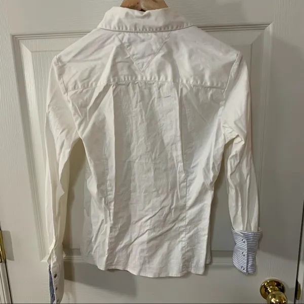 NWOT Tommy Hilfiger Contrast-cuff Snap up Collared Shirt - Image 4