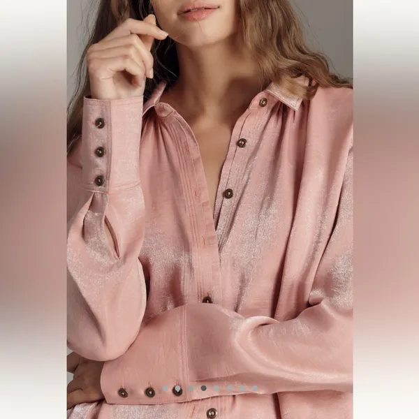 Anthropologie Pilcro Liquid Shine Buttondown Shirt - Image 4