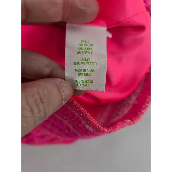 Lilly Pulitzer Dress Womens 2 Shift Hot Pink Gold Metallic Tweed EUC - Image 4