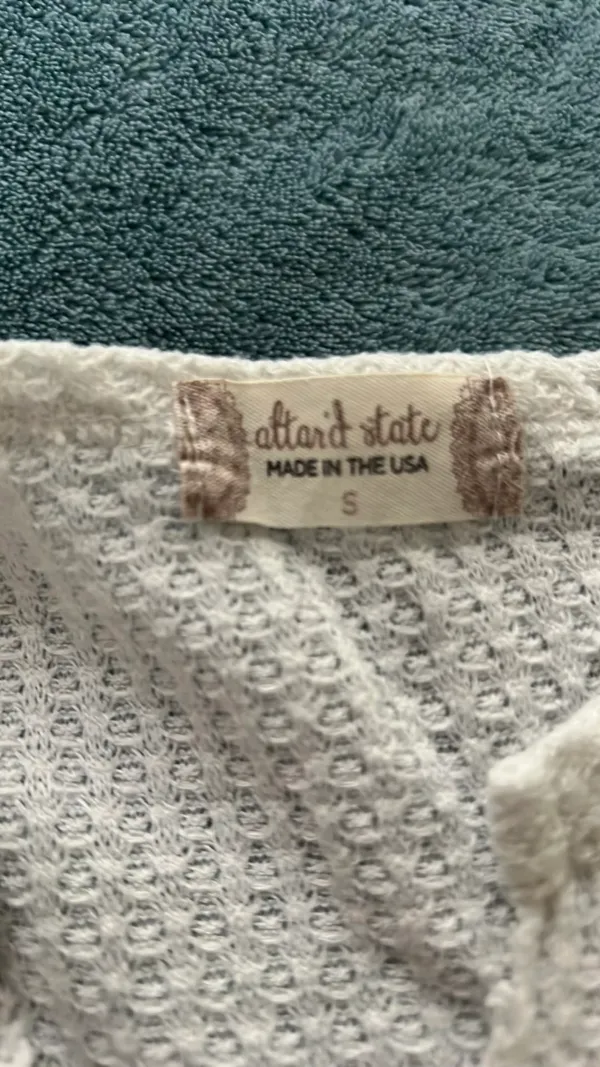 Altar'd State waffle raw edge short sleeve - Image 2