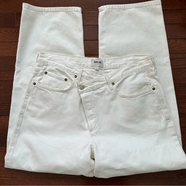 Agolde Criss Cross Wide Leg Denim Jeans 32 - Image 4